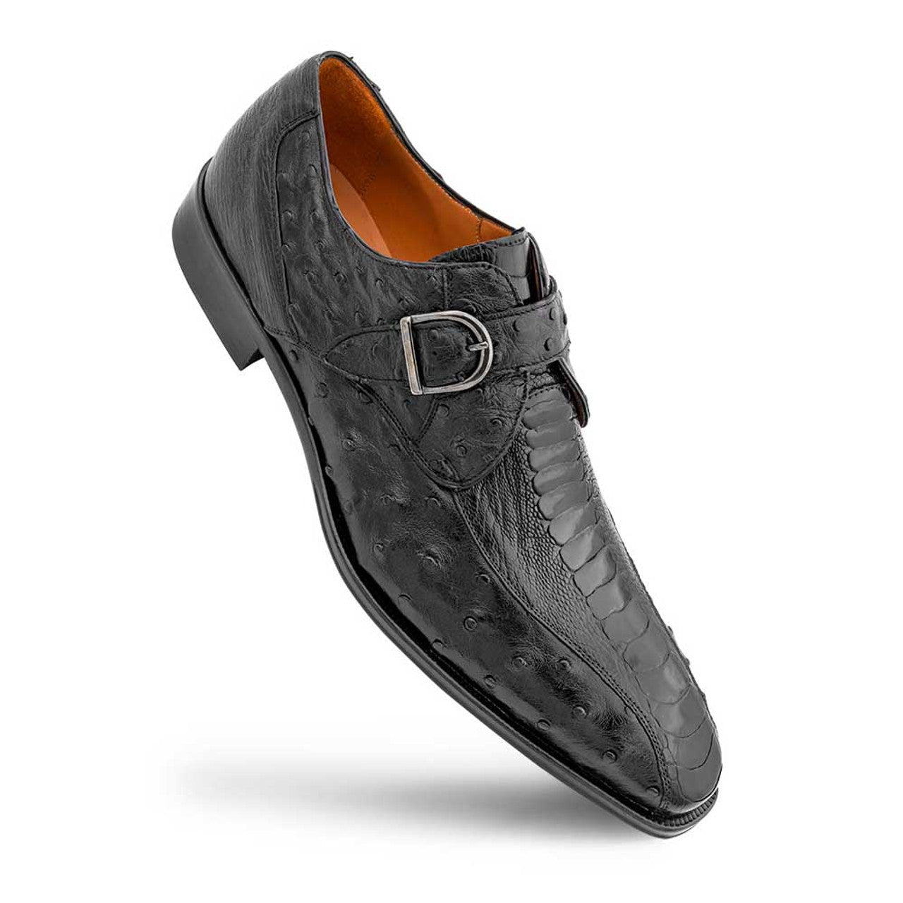 Full Quill Ostrich Monk Strap by Mezlan