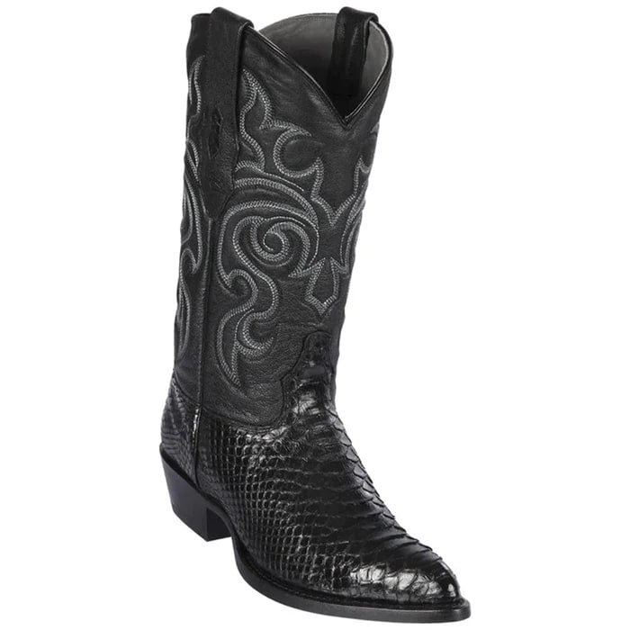 Black Snakeskin Dress Cowboy Boots by Los Altos