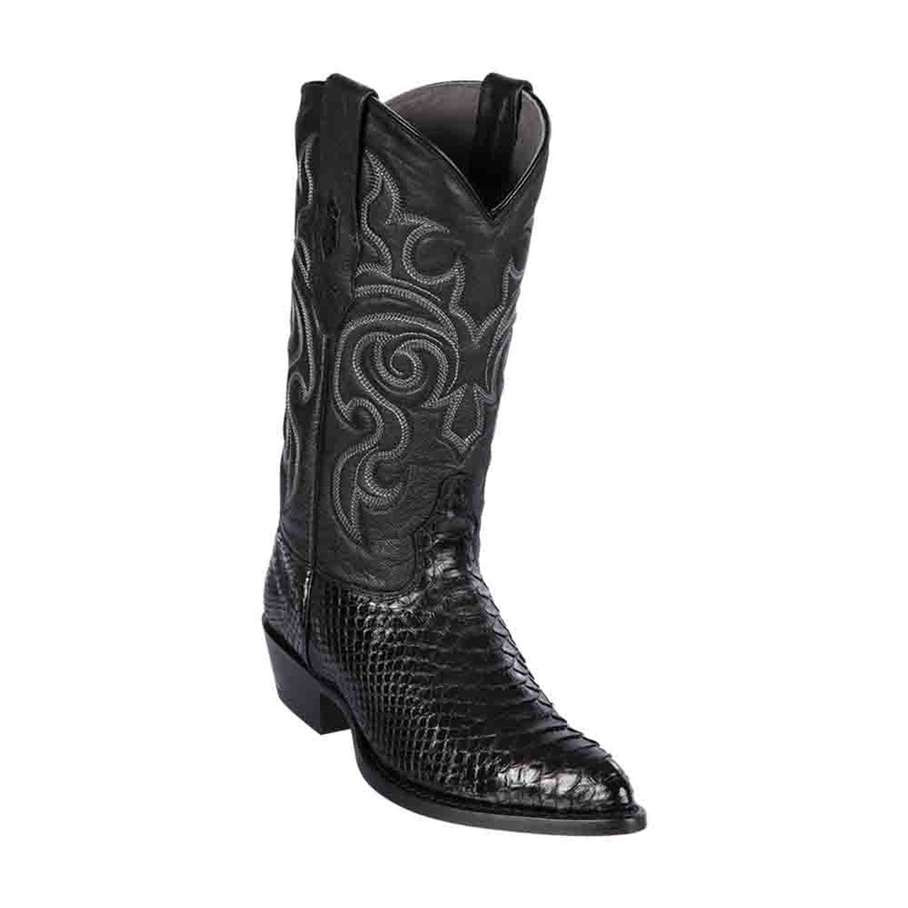 Men's Black Genuine Python Western Boots