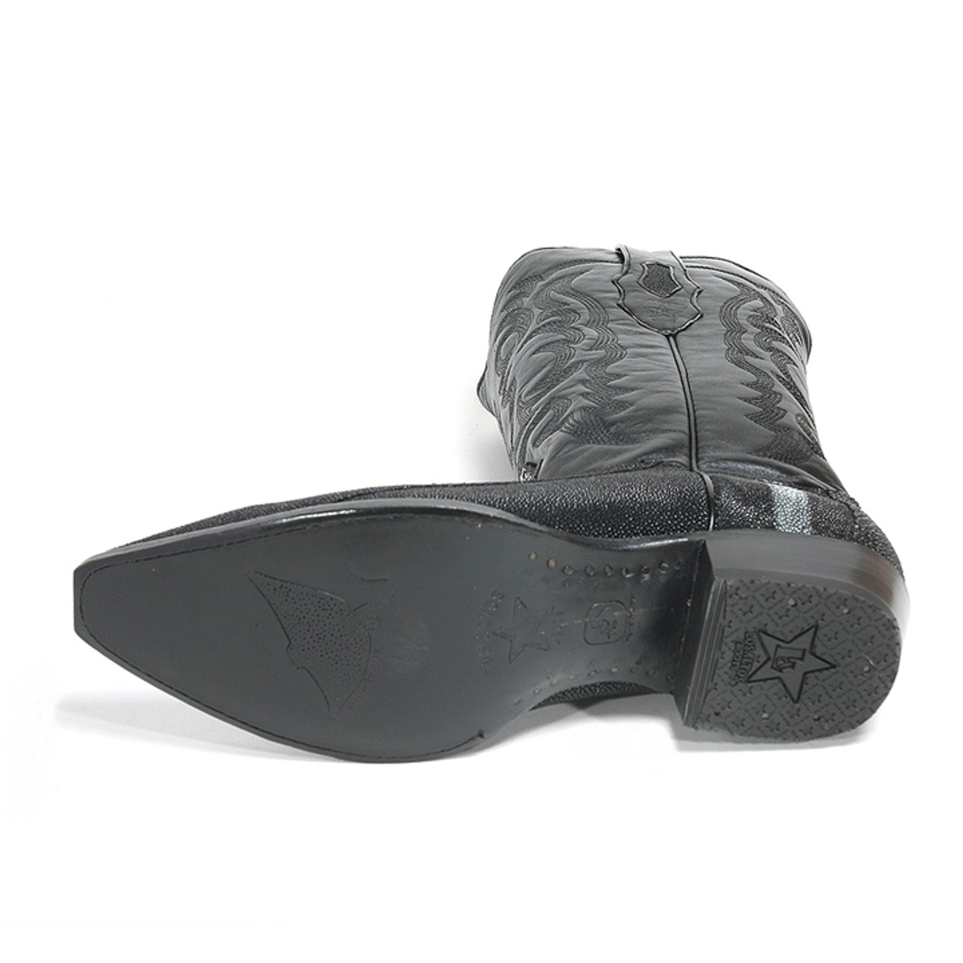 Los Altos Black Stingray Rowstone Snip Toe Boots