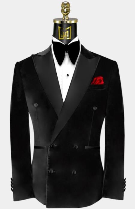 Velvet Double Breasted Tuxedo Dinner Jacket