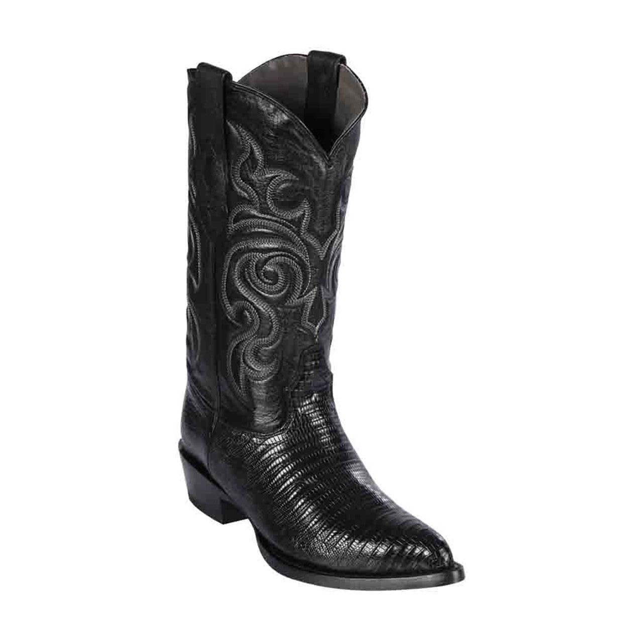 Men's Black Teju Lizard J Toe Boots by Los Altos