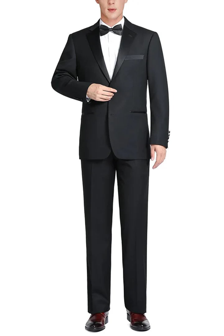 Classic Black Two Button Men's Tuxedo