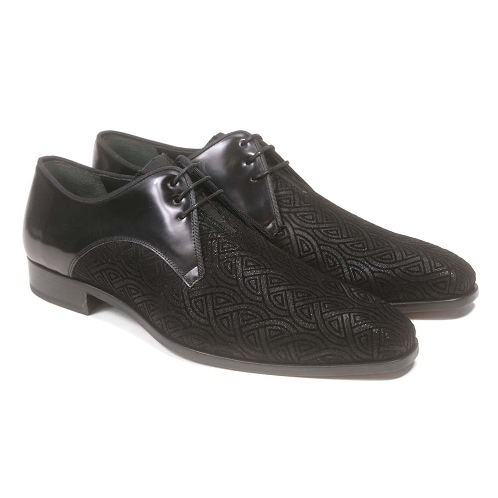 Mezlan Black Tuxedo Center Gore Lace Slip On