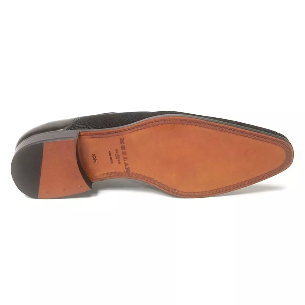 Mezlan Black Tuxedo Gore Lace Slip On Shoes