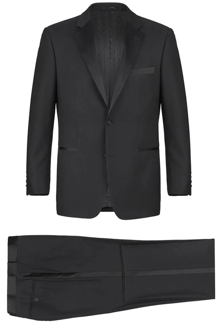Classic Black Two Button Men's Tuxedo