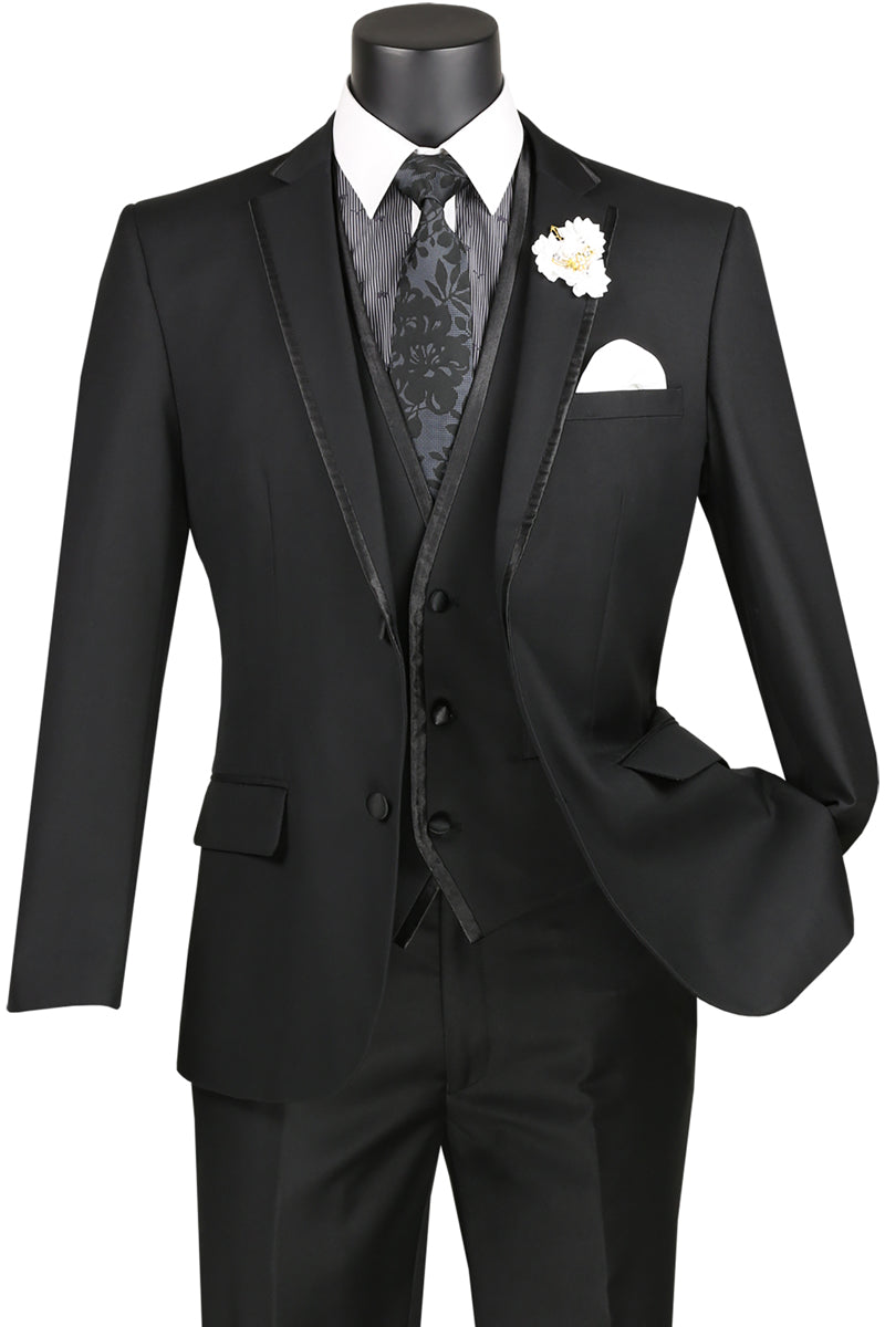 Black Vinci 2-Button Notch Tuxedo