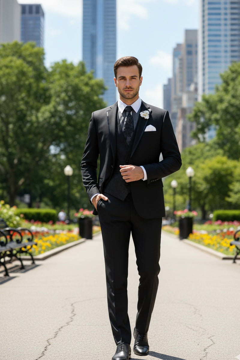 Black Vinci 2-Button Notch Tuxedo