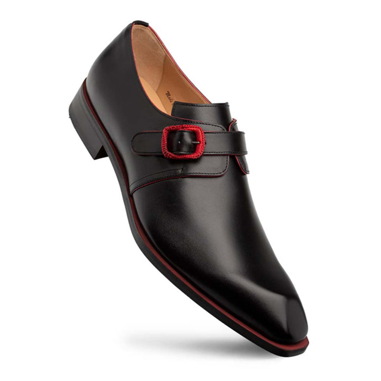 Mezlan Profumo Monk Strap Shoes with Red Accents