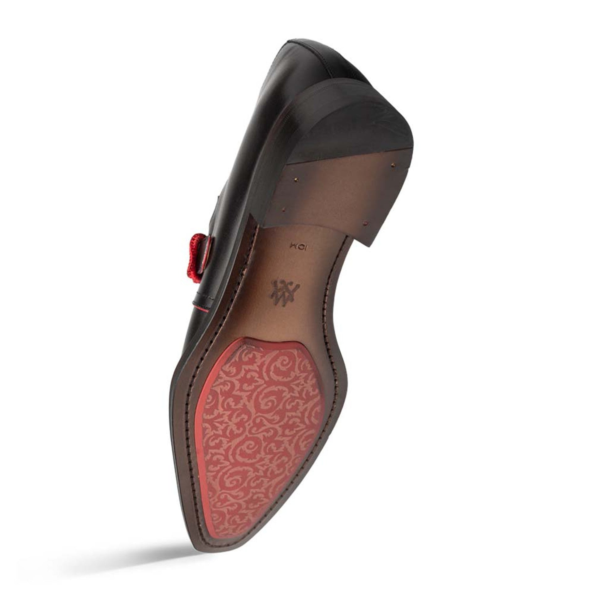 Mezlan Profumo Monk Strap Shoes with Red Accents