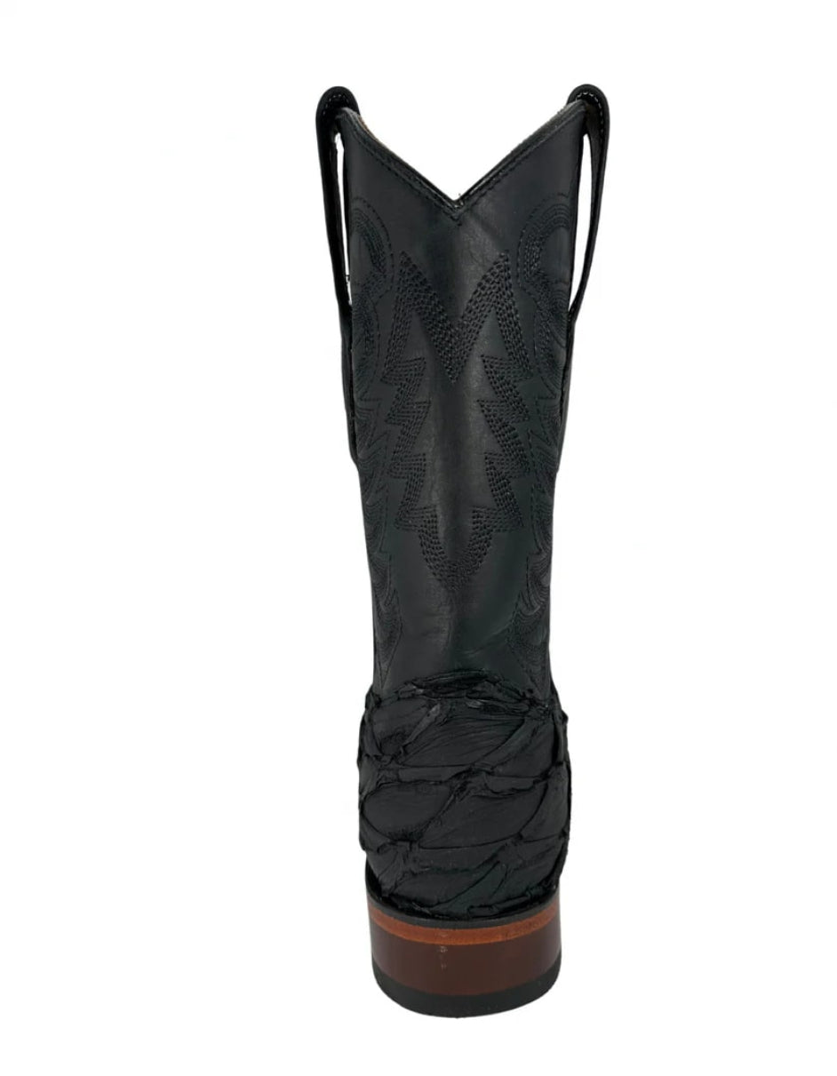 Los Altos Black Pirarucu Square Toe Boot