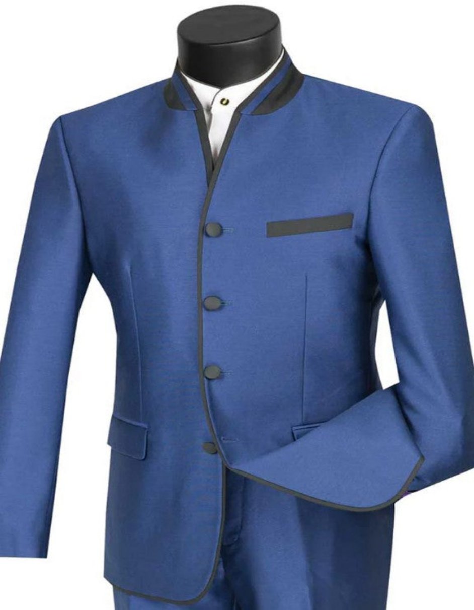 Blue 4 Button Prom Suit for Guys