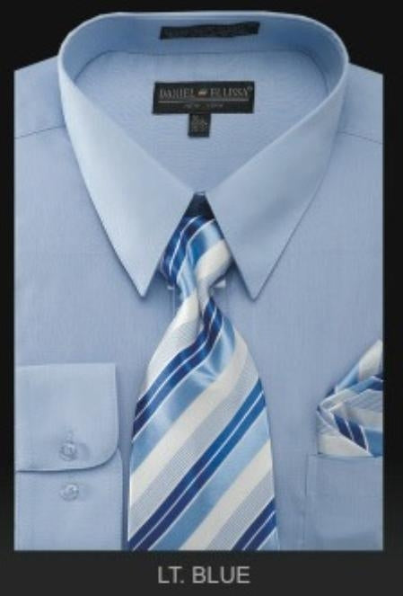 Affordable Clearance Cheap Mens Dress Shirt Sale Online Trendy - PREMIUM TIE - Light Blue Men's Dress Shirt