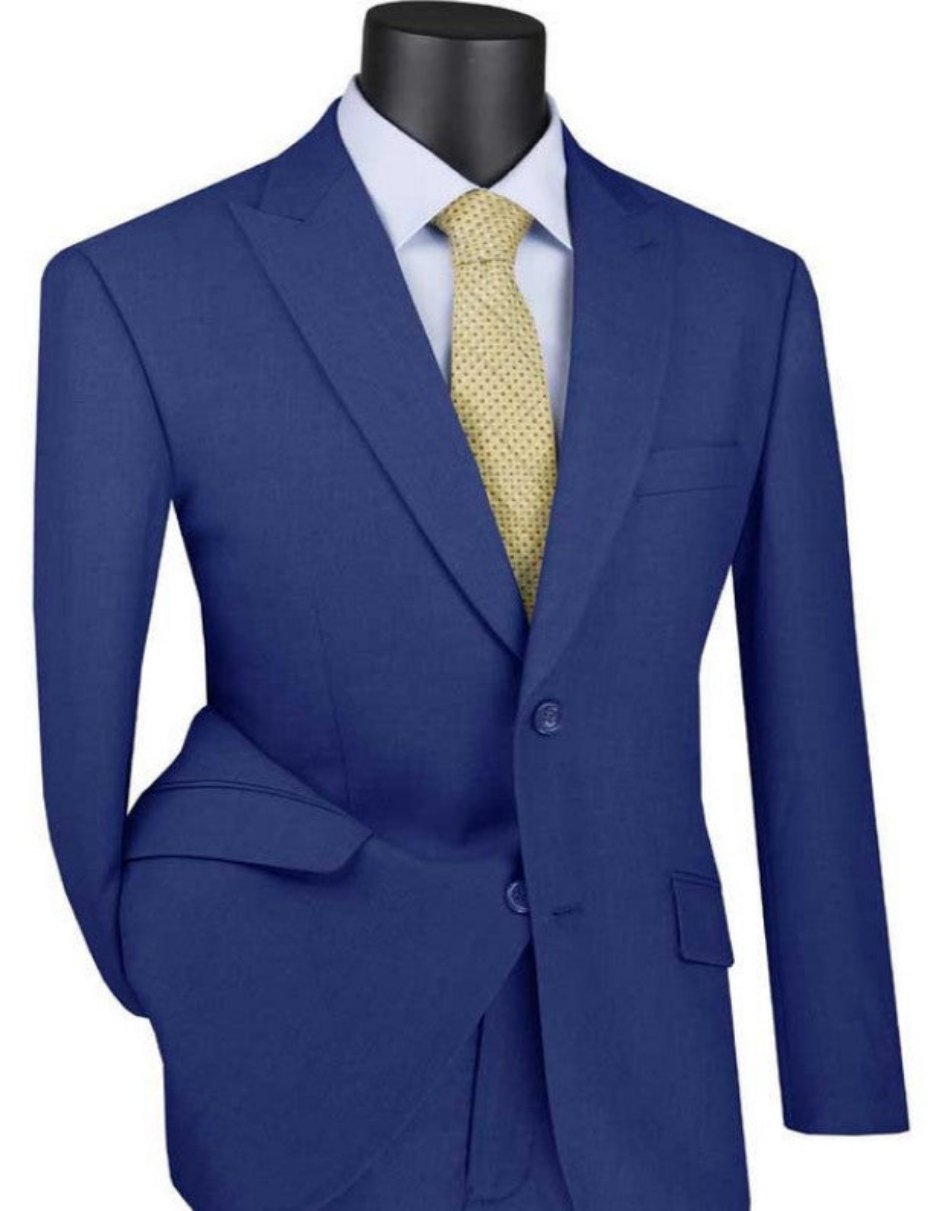 Blue Modern Fit Peak Lapel Suit Jacket