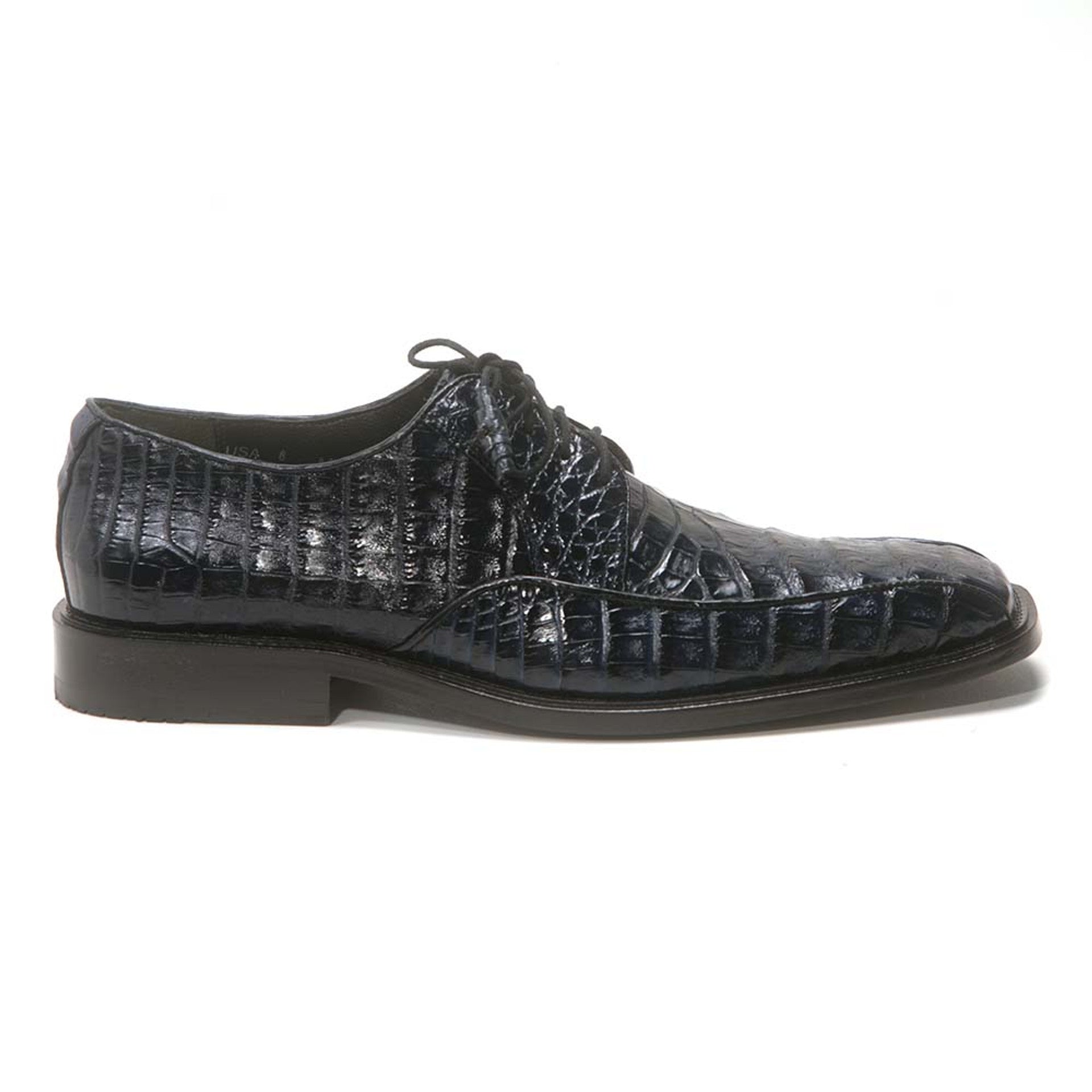 Oxford Blue Caiman Crocodile Leather Oxfords