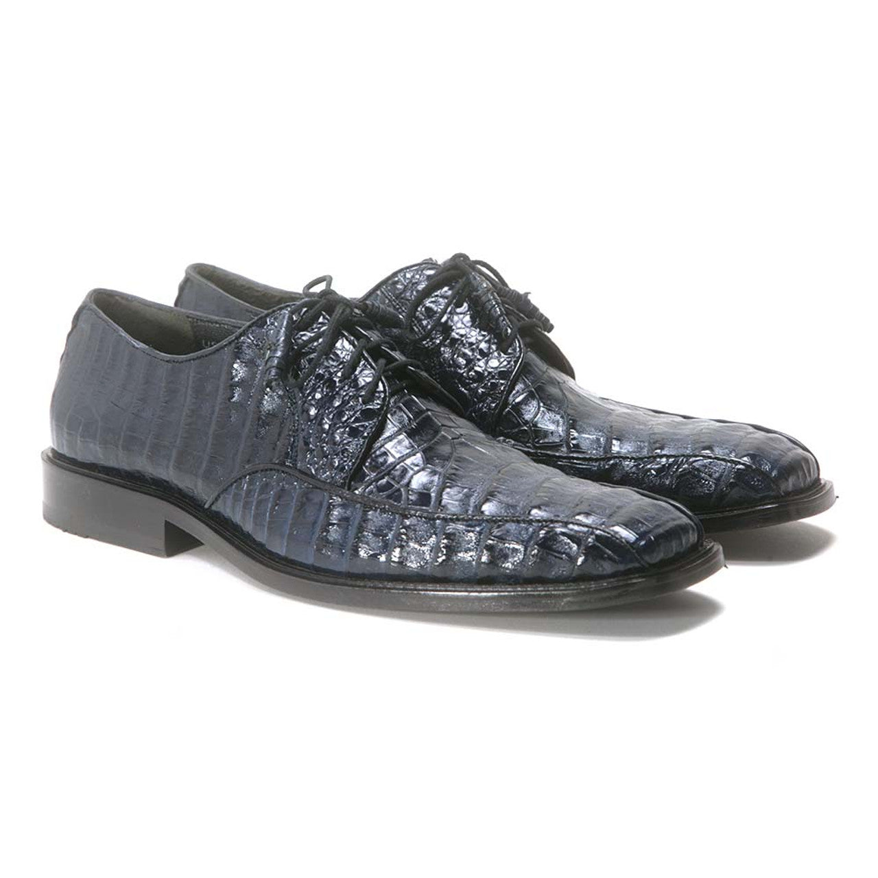 Oxford Blue Caiman Crocodile Leather Oxfords