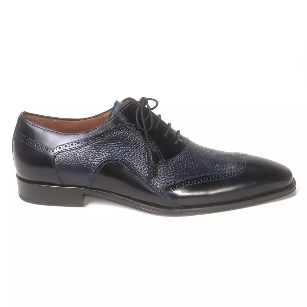 Mezlan Blue Deer Skin Wingtip Oxford Shoes