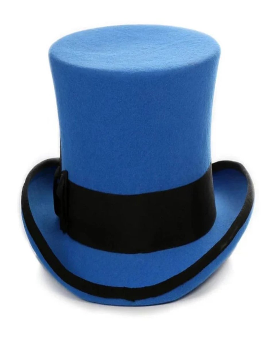 Victorian Steampunk Top Hat - Royal Blue Felt Classic
