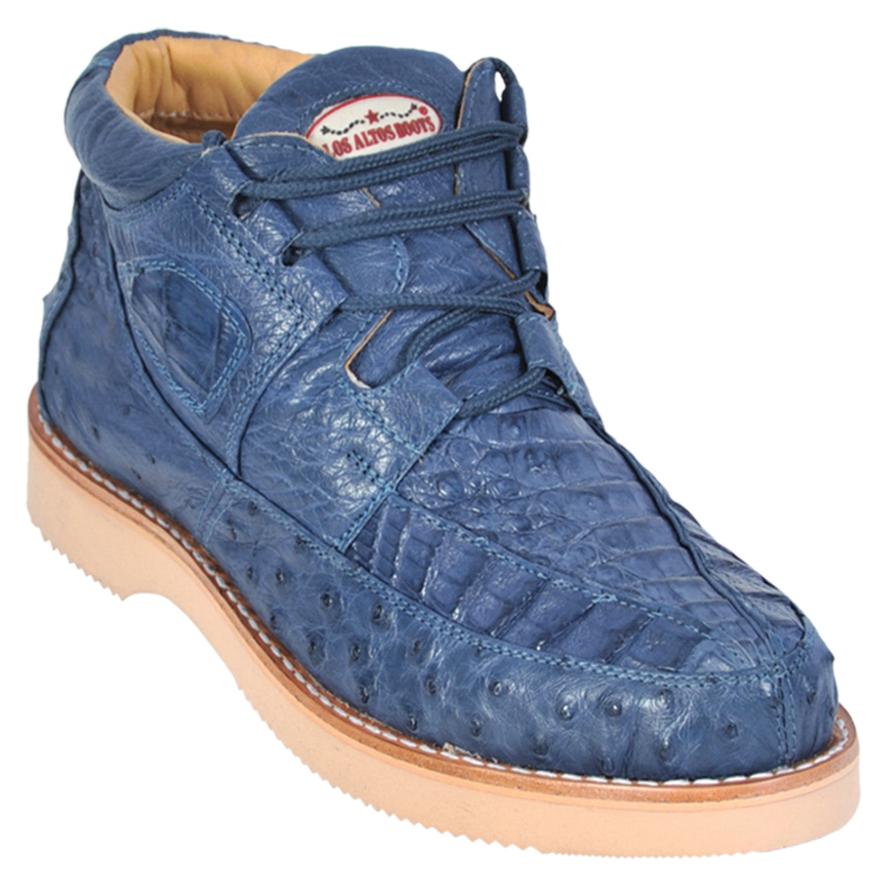 Blue Jean Caiman & Ostrich Sneakers by Los Altos