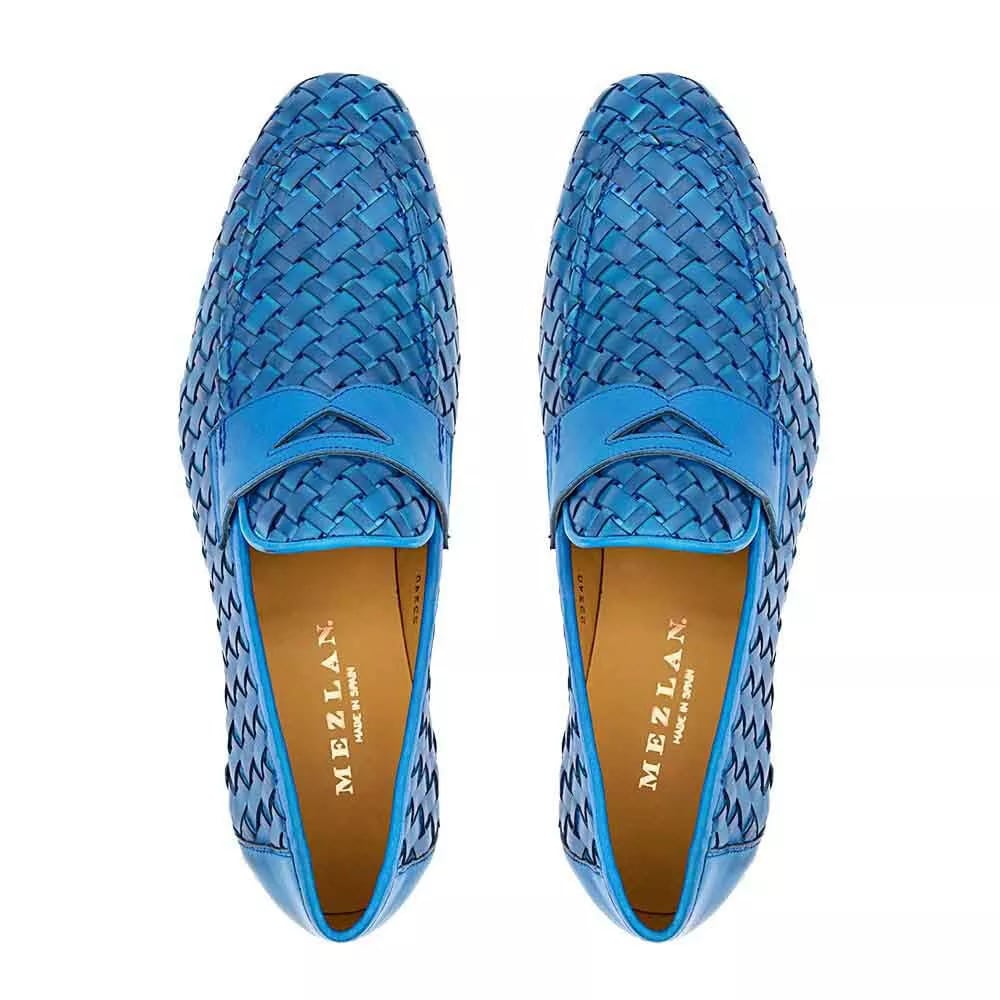 Mezlan Solomeo Blue Jeans Woven Penny Loafer