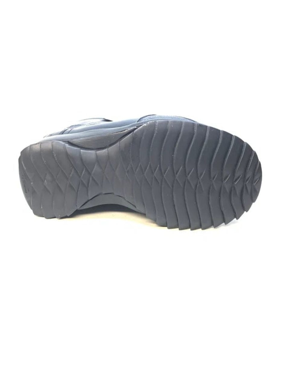 Los Altos Navy Blue Ostrich Leg High-Top Sneakers