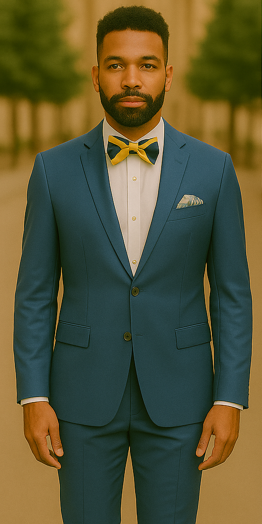 Rossiman Rossi Blue Slim Suit - Skinny 1-Button