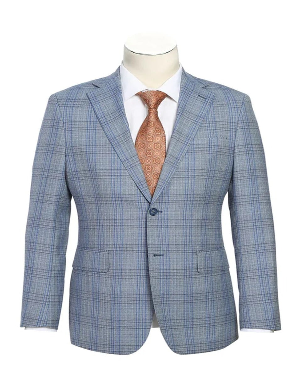 Light Grey Slim Fit Suit with Notch Lapel