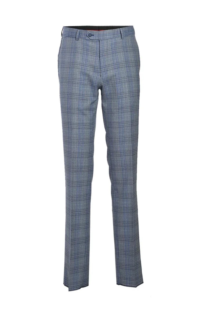 Light Grey Slim Fit Suit with Notch Lapel