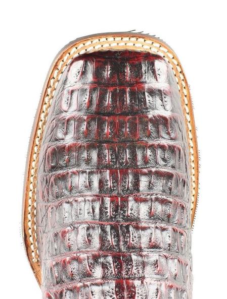 Men's King Exotic Cowboy Style By Los Altos Boots Botas For Sale Snip Toe Black Cherry Genuine Smooth Caiman Dress Cowboy Boot Cheap Priced For Sale Online