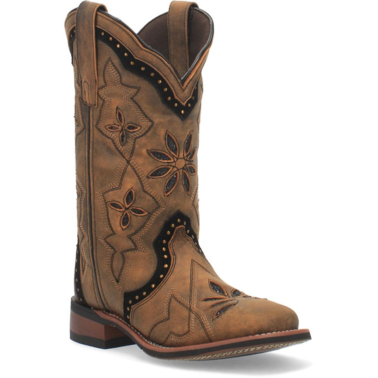 Laredo Bouquet Honey Leather Square Toe Boots