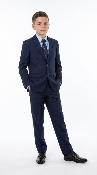 Boys’ Navy Blue 2-Piece Suit – Toddler and Kids Wedding, Church and Formal Suit