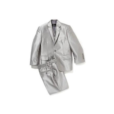 Mens Sharkskin Suits Men's Shiny Silver Grey Sharkskin Boys Kids Youth 3 Piece Premium suit Perfect for toddler Suit wedding attire outfits