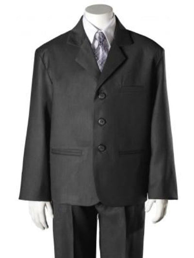Boy's Dark Grey HULight Kids Sizes Blue 5 Piece Suit Perfect for toddler Suit wedding attire outfits