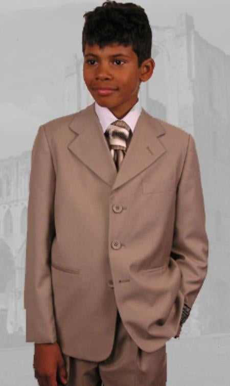 Tan ~ Beige Boy's Dress Suit Hand Made Perfect for toddler Suit wedding attire outfits