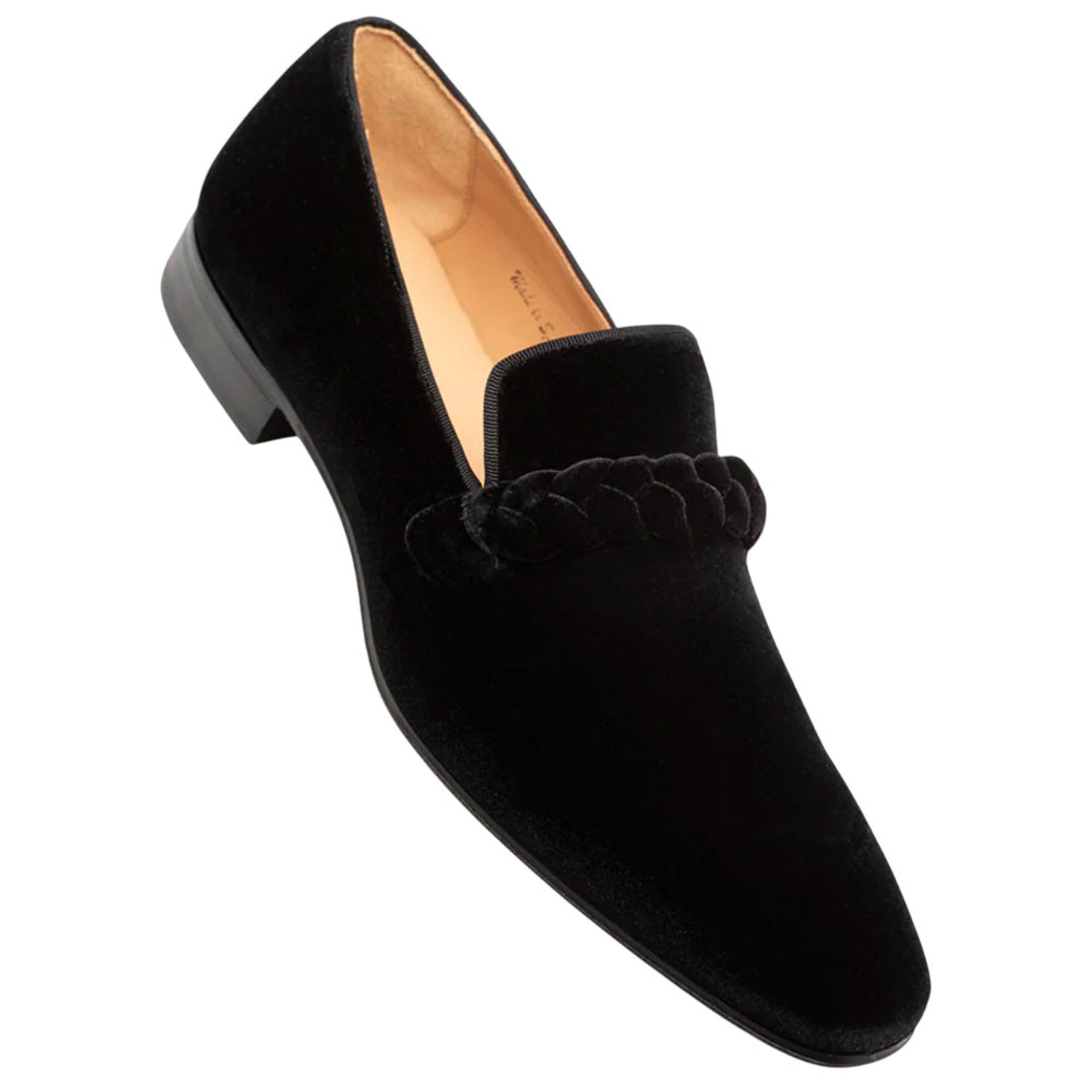 Prima Braided Velvet Black Slip-On by Mezlan