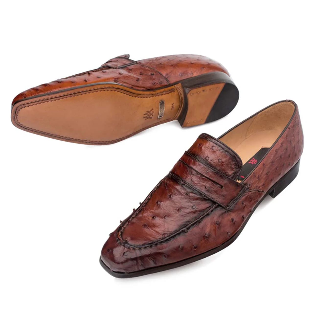 Mezlan Lisbon Brandy Genuine Ostrich MenŸ??s Classic Slip On
