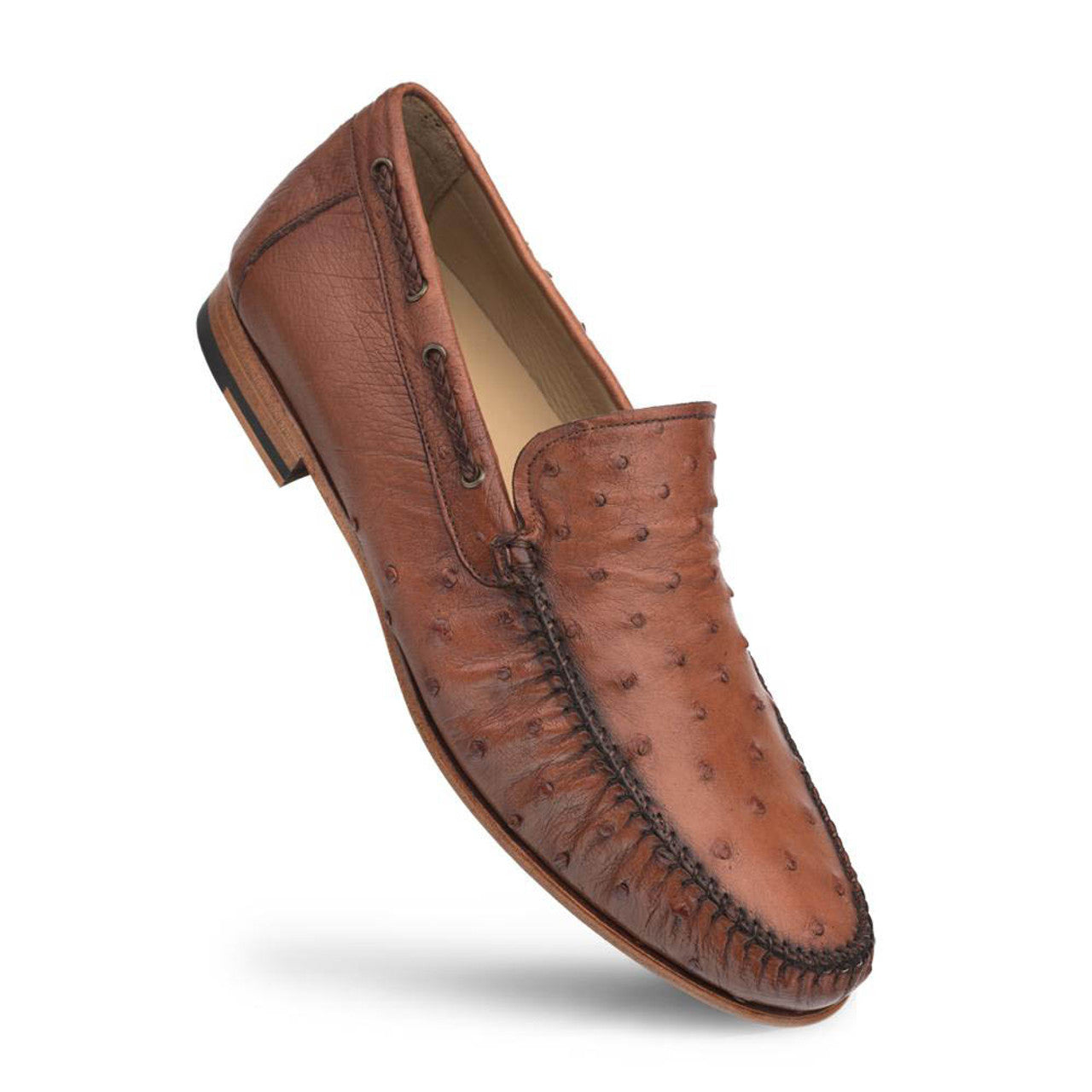 Brandy Ostrich Dress Moccasin by Mezlan