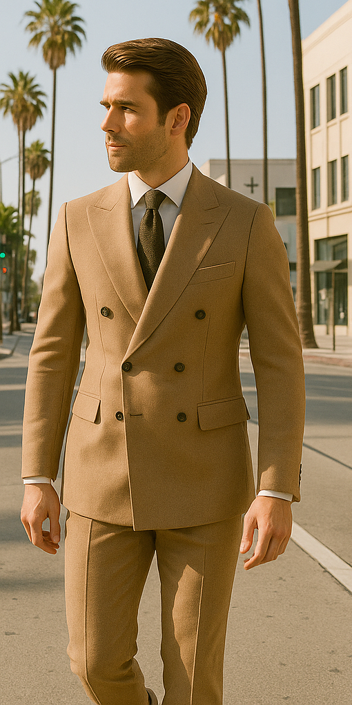 Italian Wool Double Breasted Business Suit