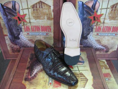 Brown Dress Shoe Gator Skin Belly Dress Shoe ~ Men's Genuine Authentic Brown caiman ~ World Best Alligator ~ Gator Skin Crocodile
