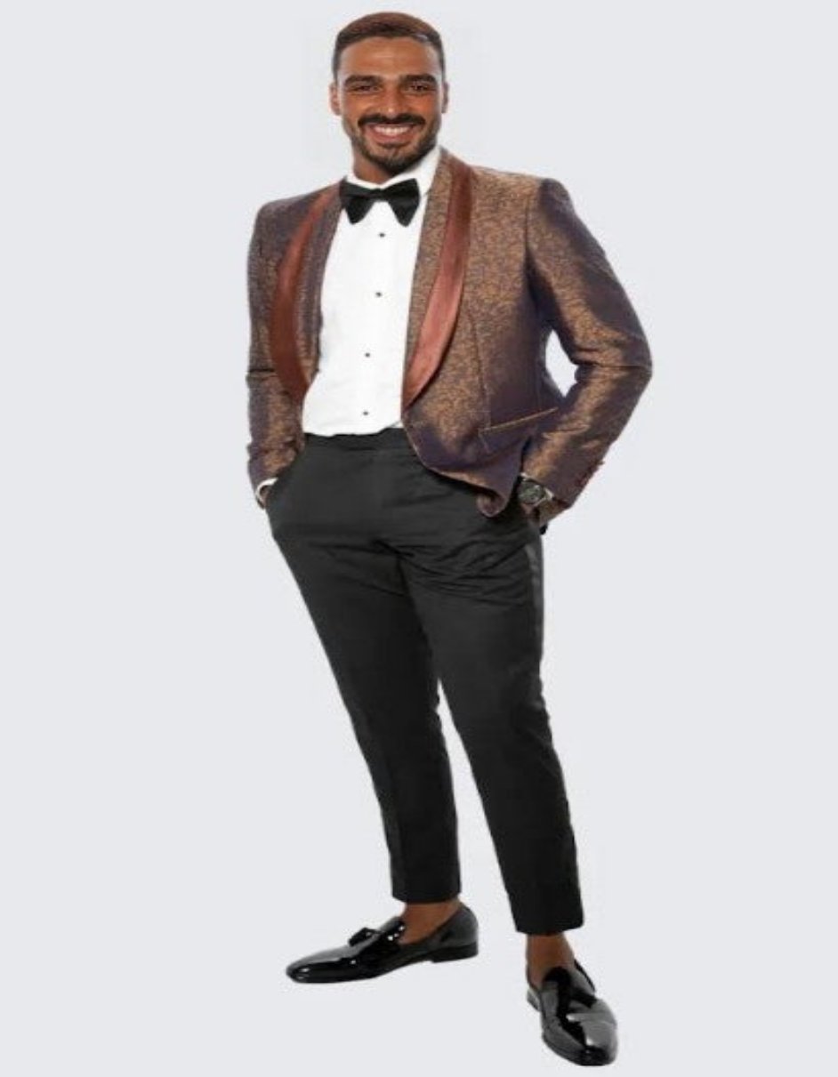 Brown Paisley Hybrid Tuxedo Jacket