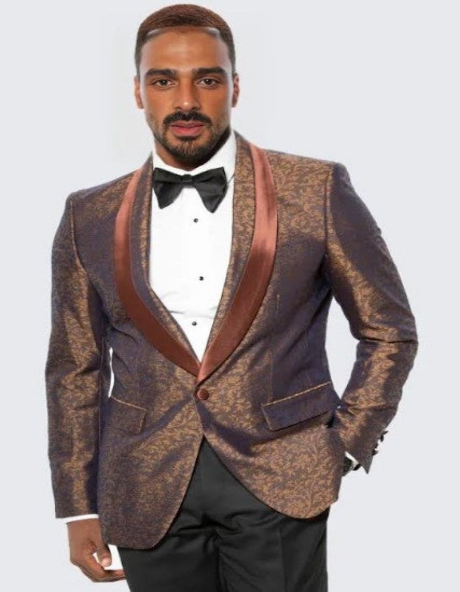 Brown Paisley Hybrid Tuxedo Jacket