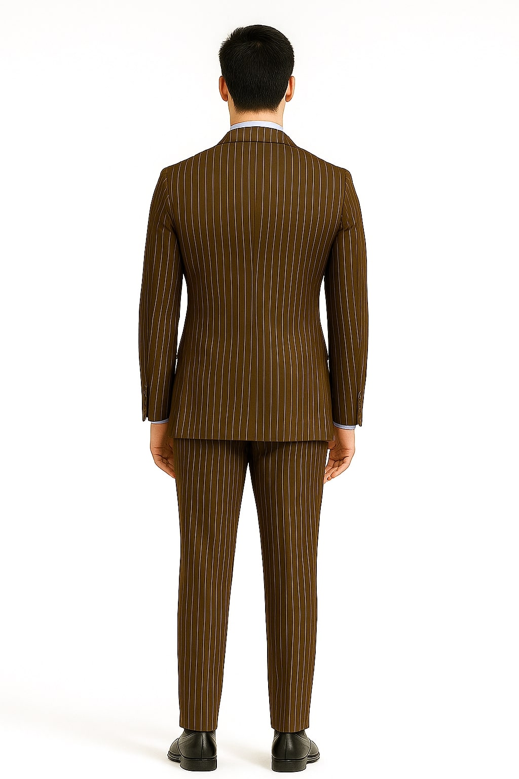 Brown Pinstripe Double-Breasted 6-Button Suit