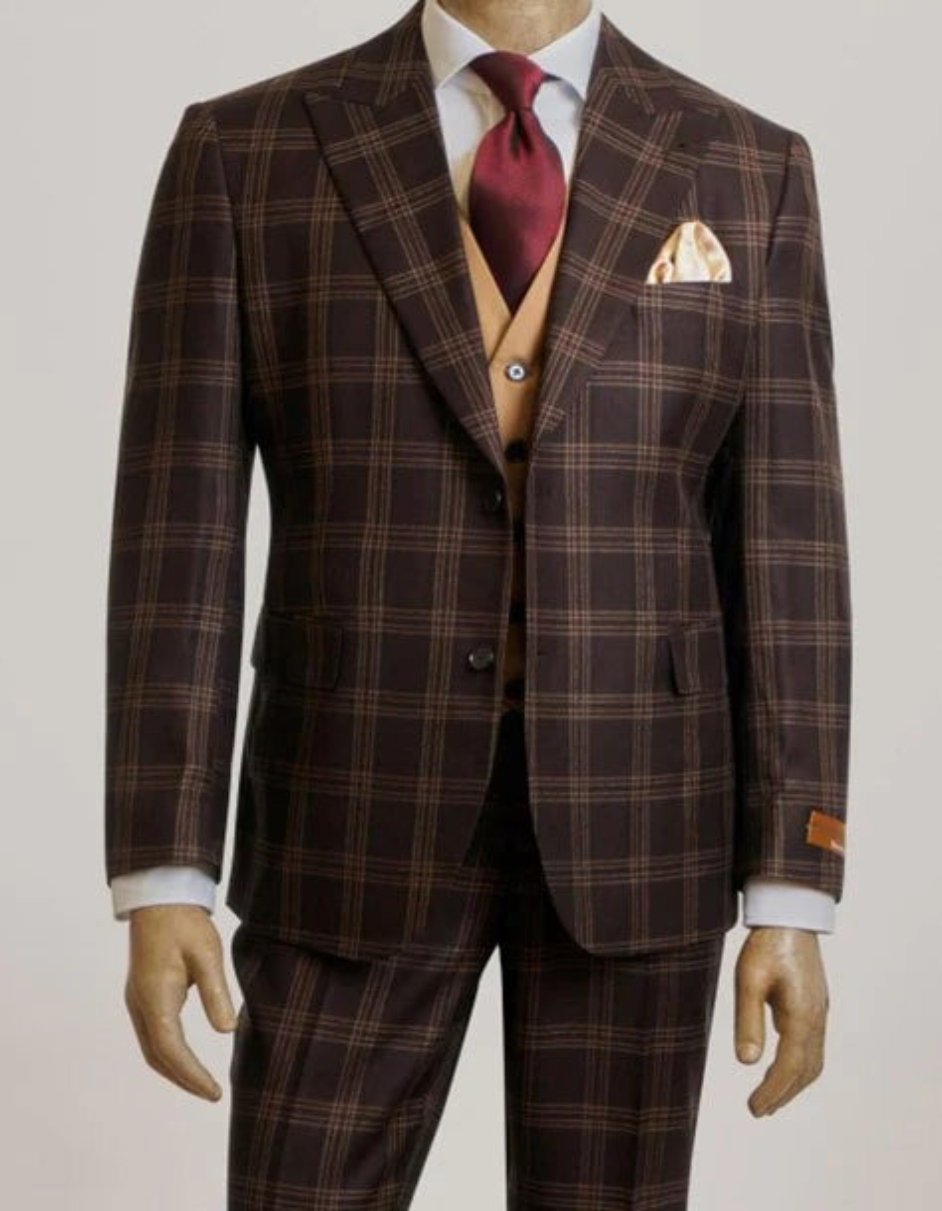 Modern Brown Suit - No Pleated Pants