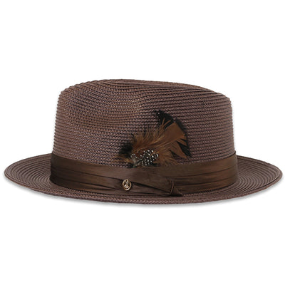 Tapa Brown Fedora β Menβs Crushable Straw Dress Hat