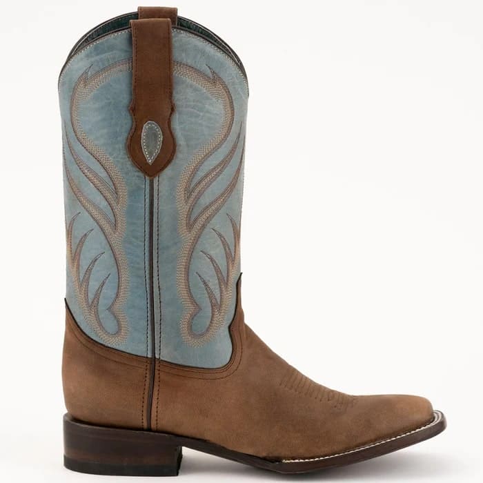 Ferinni Boot - Mens Dress Cowboy Boot - Ferrini Men's Hunter Square Toe Boots Handcrafted - Brown