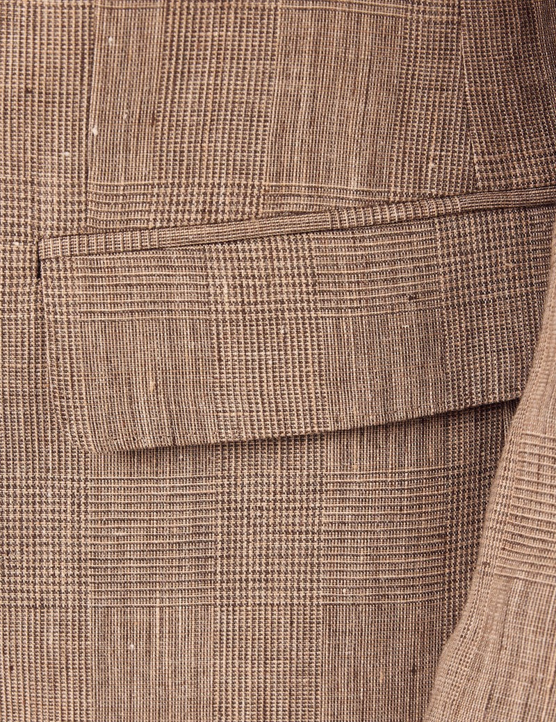 Brown Linen Beach Wedding Suit for Men