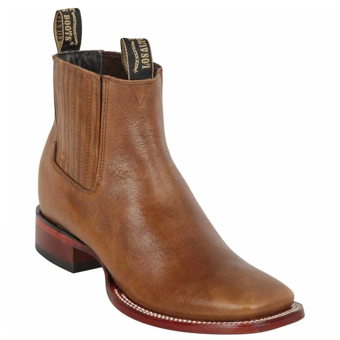 Men's Light Brown Short Cowboy Boots by Los Altos