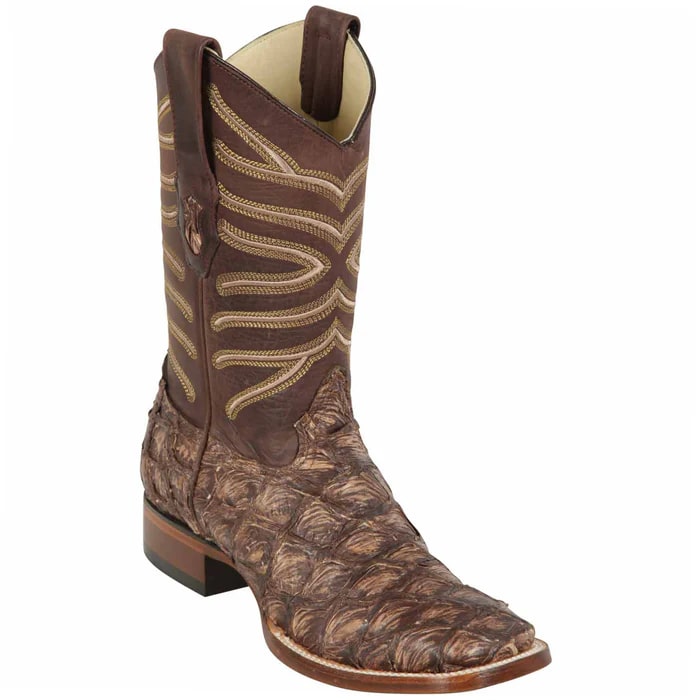 Los Altos Rustic Brown Pirarucu Cowboy Boots