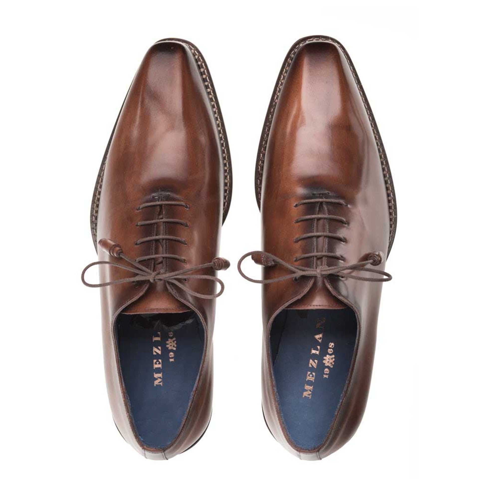 Enterprise Brown Calfskin Plain Toe Shoe by Mezlan