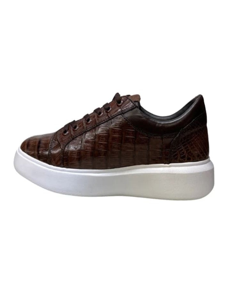 Los Altos Caiman Crocodile Low Top Sneakers